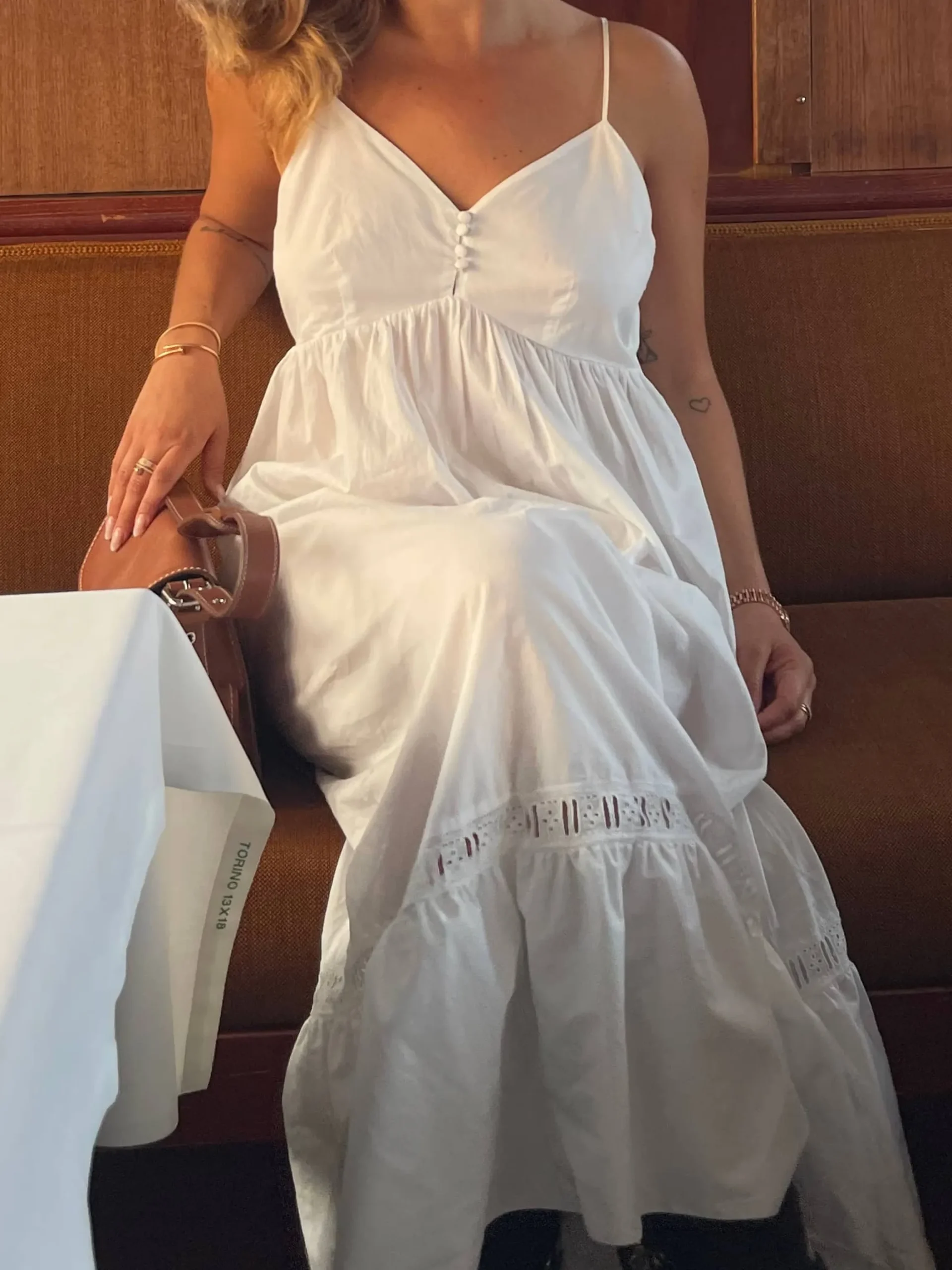 Airy Poplin Midi Dress White
