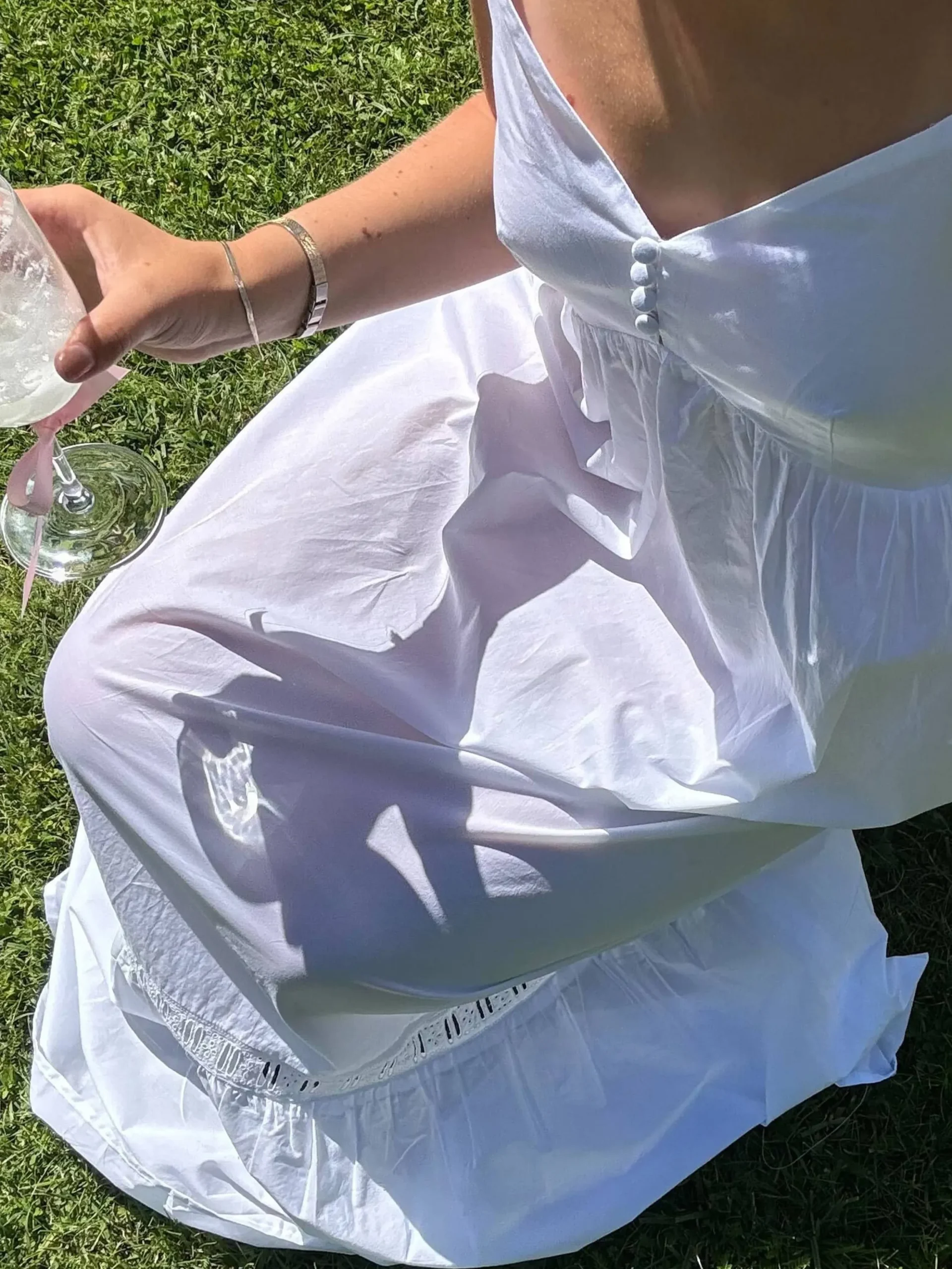 Airy Poplin Midi Dress White