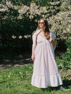 Airy Poplin Midi Dress White