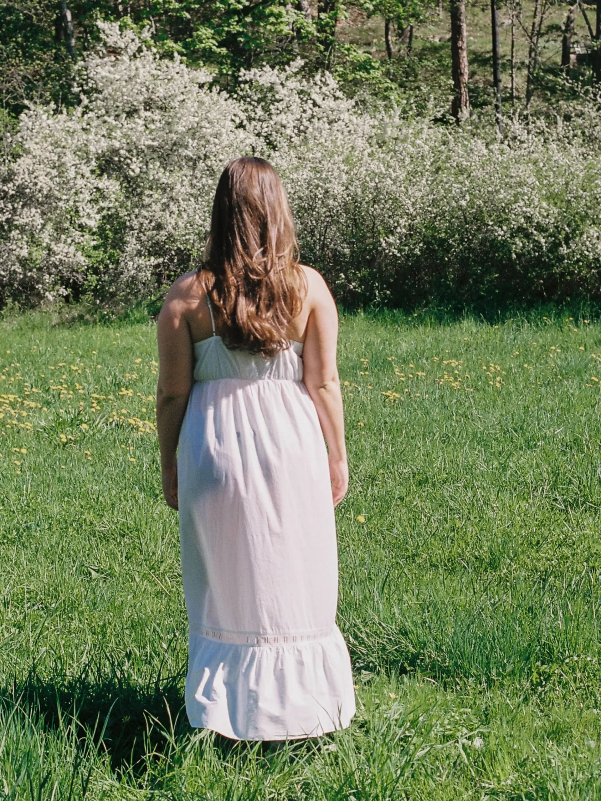 Airy Poplin Midi Dress White