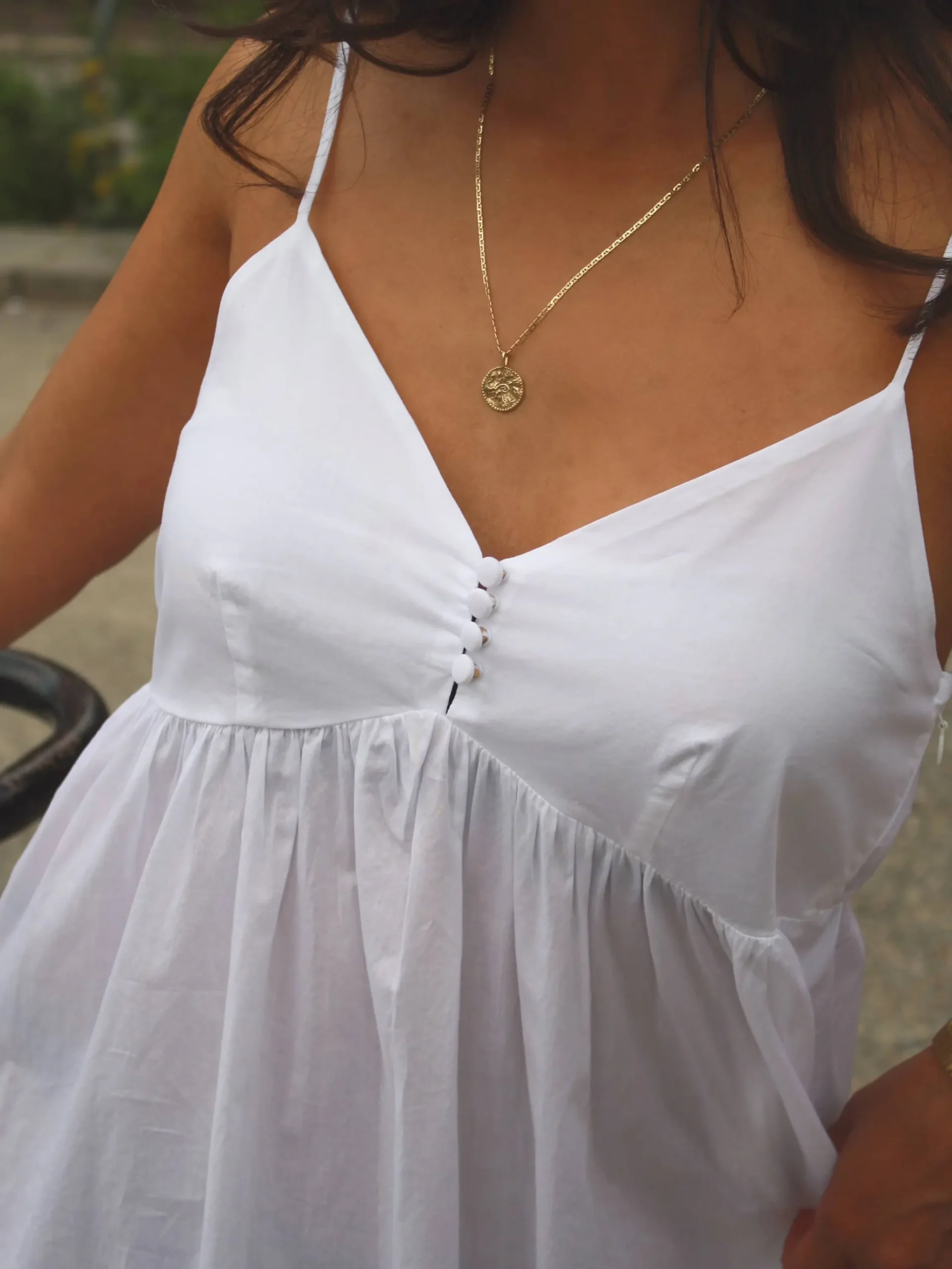Airy Poplin Midi Dress White