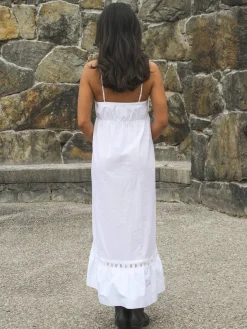 Airy Poplin Midi Dress White