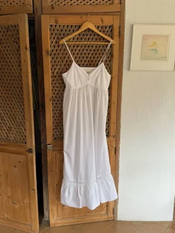 Airy Poplin Midi Dress White