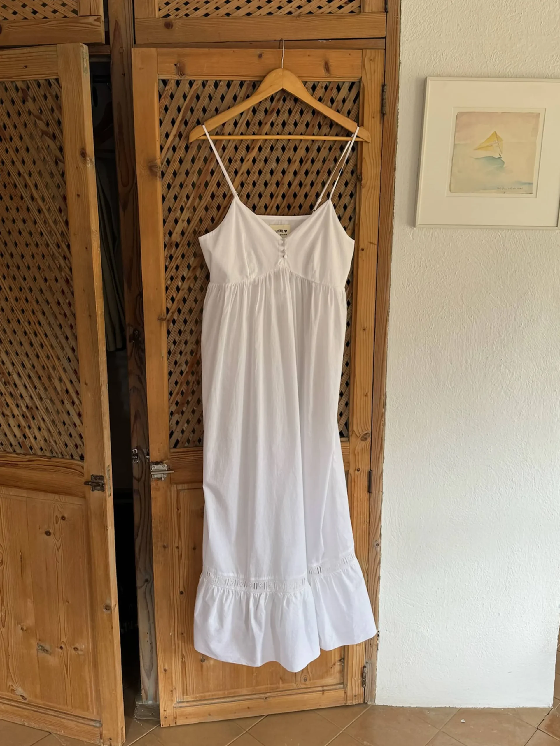 Airy Poplin Midi Dress White