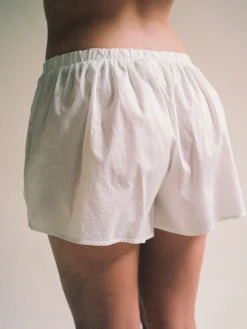 Airy Poplin Mini Shorts White