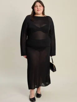 Bateau Long Sleeve Top Black