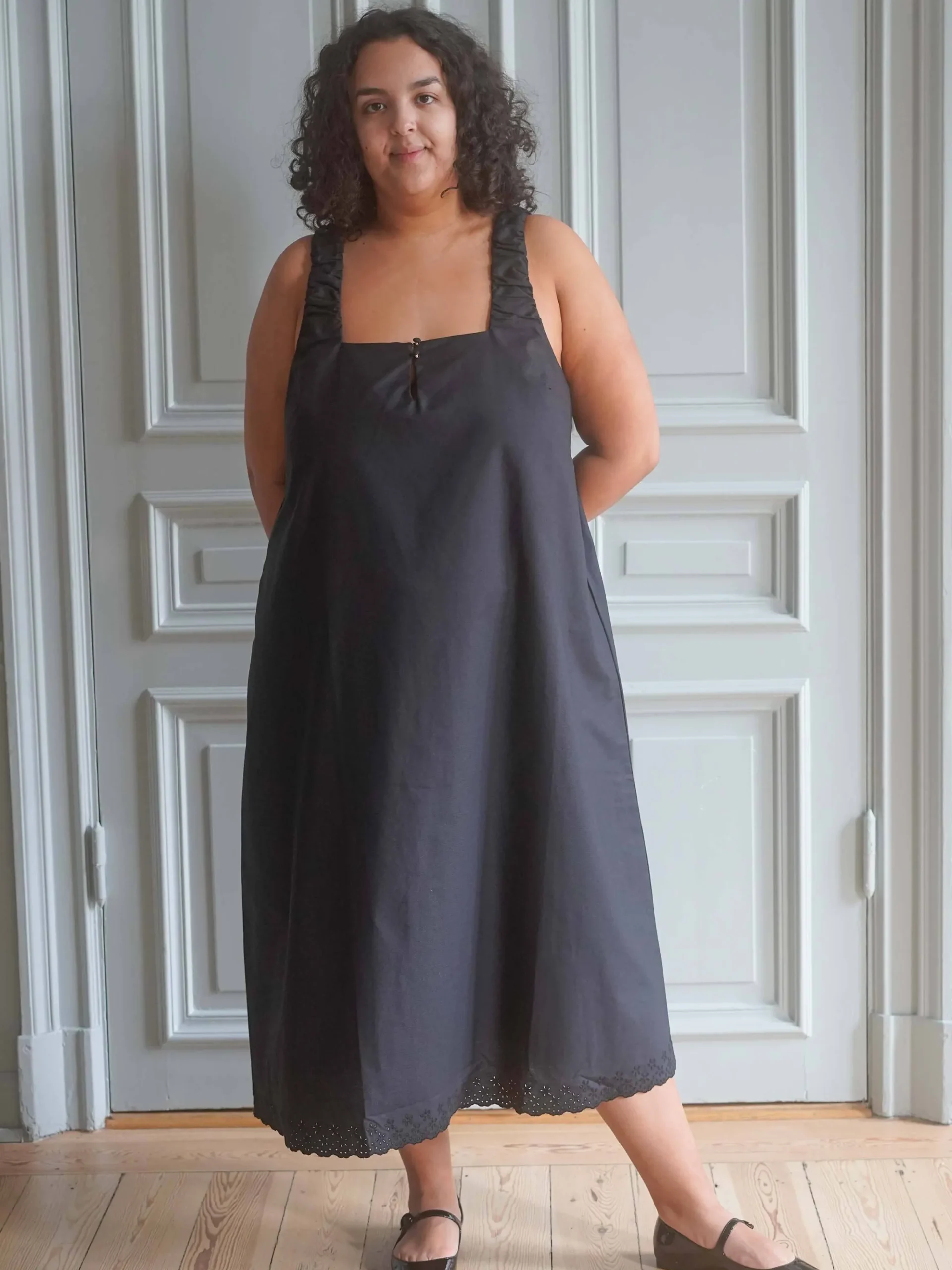 Breezy Embroidered Dress Black