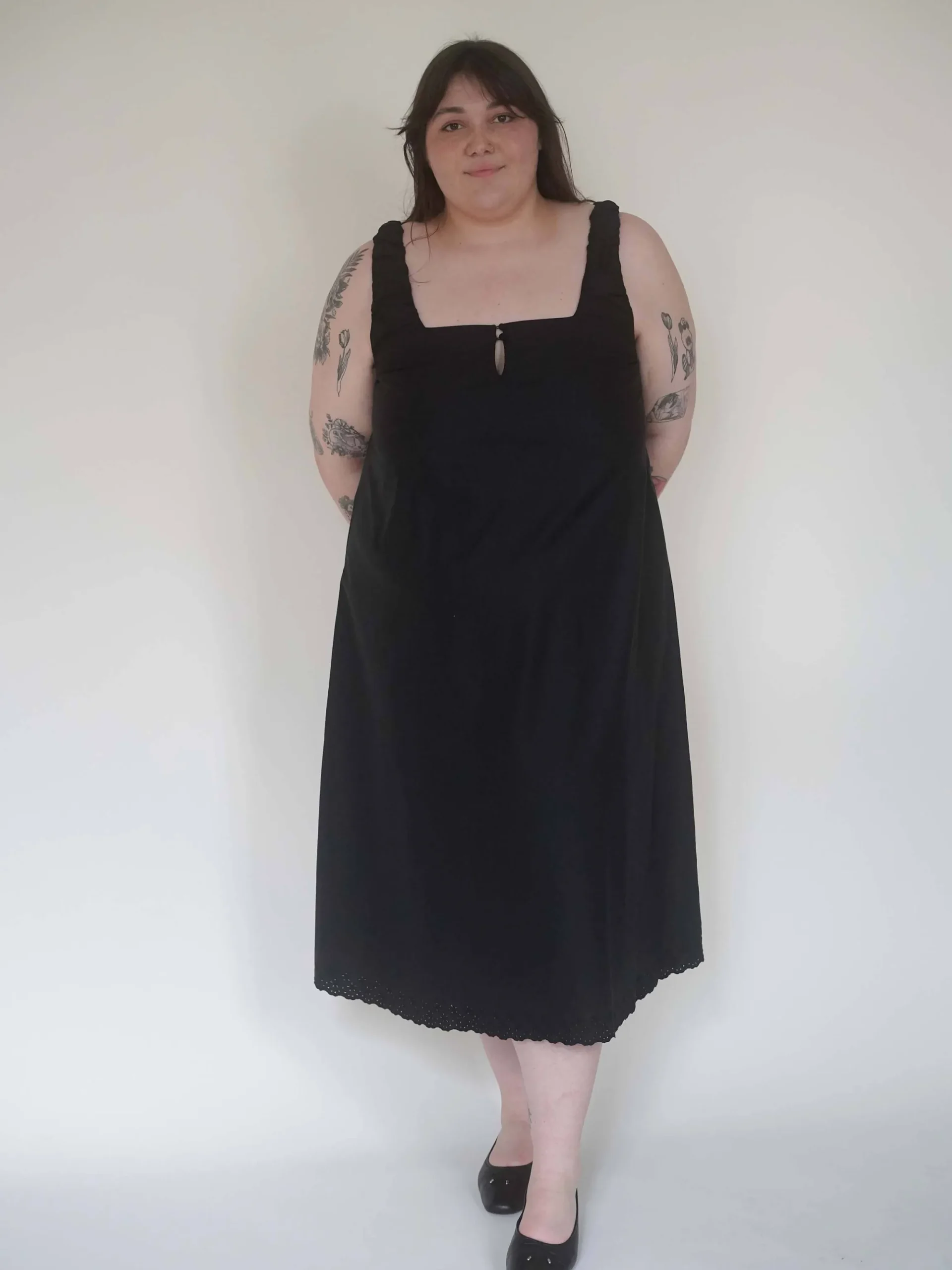 Breezy Embroidered Dress Black