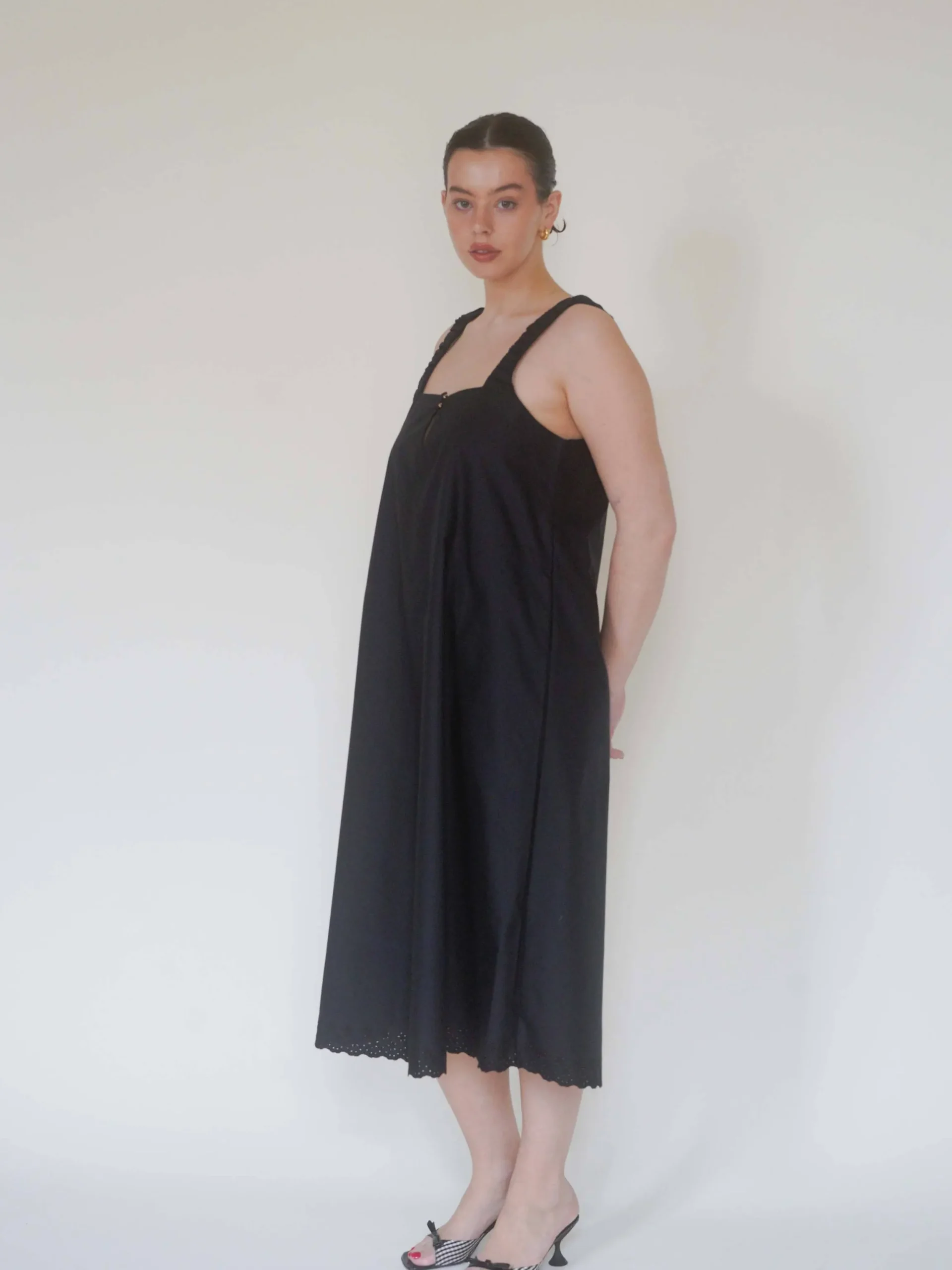 Breezy Embroidered Dress Black