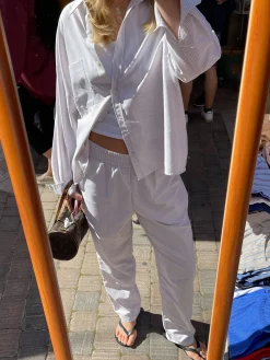 Breezy Pants Beige Stripe