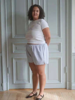 Breezy Short Shorts Blue Stripe