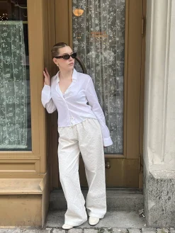 Broderie Pants White