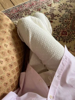 Broderie Pants White