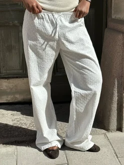 Broderie Pants White - Tall