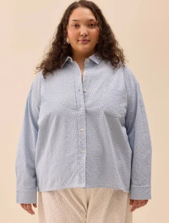 Broderie Shirt Airy Blue