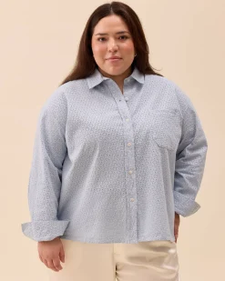 Broderie Shirt Airy Blue