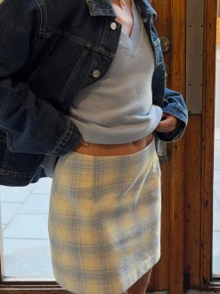 Brunch Mini Skirt Blue Plaid