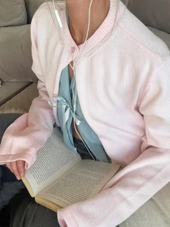 Button Up Cardigan Pink
