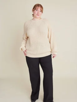 Chunky Raglan Roundneck Off White
