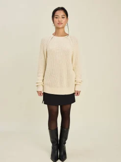 Chunky Raglan Roundneck Off White