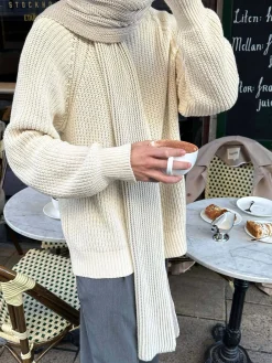 Contrast Scarf Beige