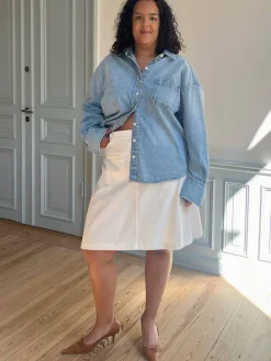 Corduroy Skirt White