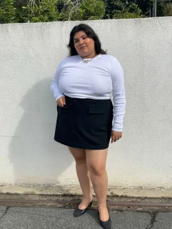 Daily Long Sleeve Top Ribbed White