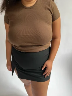 Daily T-Shirt Ribbed Cocoa