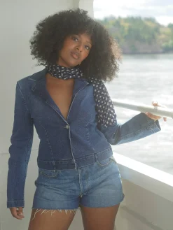 Day-to-day Denim Blazer Dark Blue