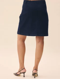 Denim A-line Skirt Midnight Blue
