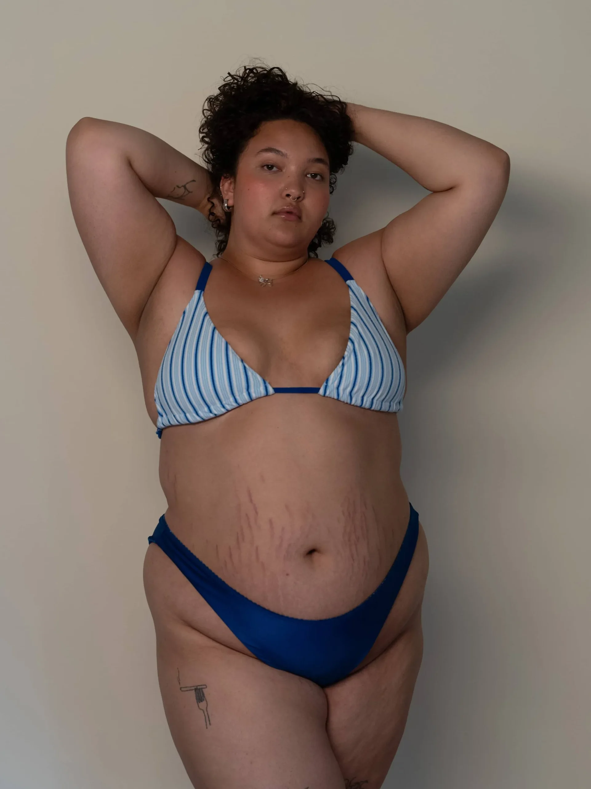 Dove Satin Bikini Bottom Deep Blue