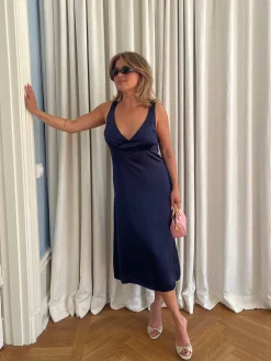 Evening Midi Dress Midnight Blue