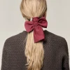 Go Slow Bow Scrunchie Burgundy