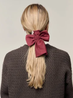 Go Slow Bow Scrunchie Burgundy