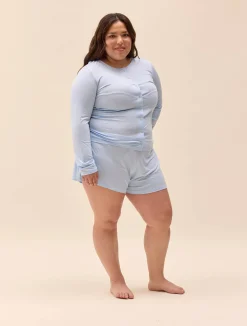 Go Slow Buttoned Top Blue
