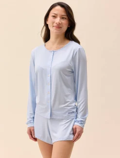 Go Slow Buttoned Top Blue