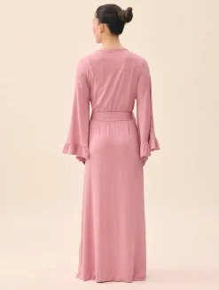 Go Slow Embroidered Robe Dusty Pink
