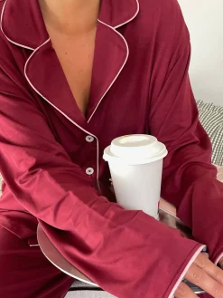 Go Slow PJ Shirt Burgundy