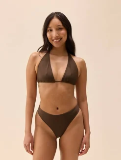 Halterneck Bikini Top Cocoa