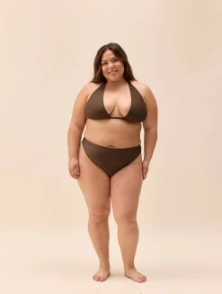 Halterneck Bikini Top Cocoa