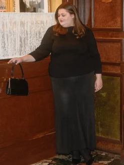 Knitted Midi Skirt Black