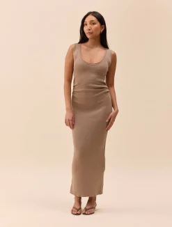 Knitted Tank Dress Taupe