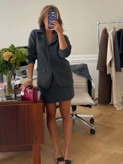 Knitted Wool Jacket Charcoal