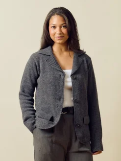 Knitted Wool Jacket Charcoal