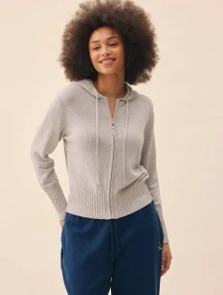 Knitted Zip Hoodie Light Grey