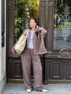 Linen Pants Brown