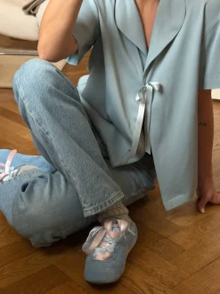 Loves Me Knot Top Dove Blue