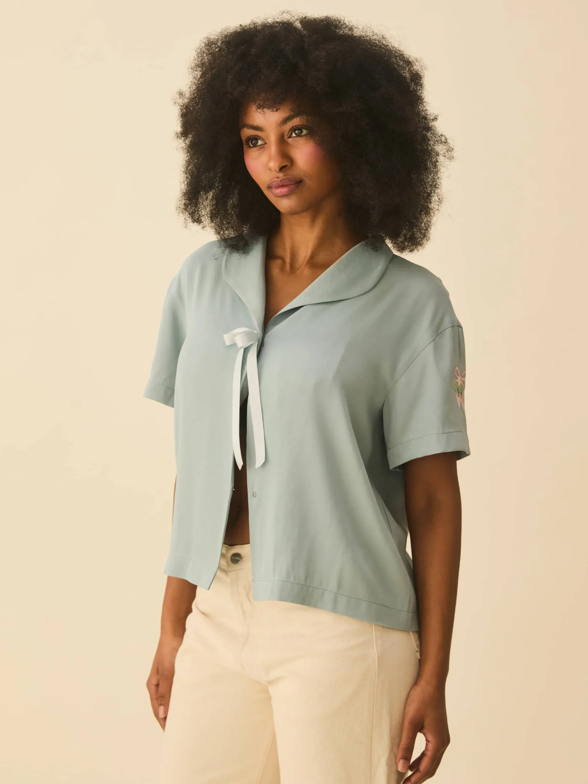Loves Me Knot Top Dove Blue