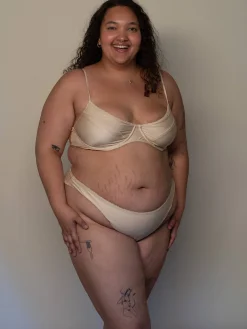 Matilda Satin Top Sand Castle