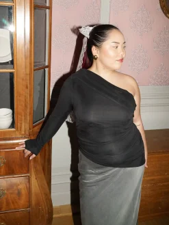 Midnight One Shoulder Top Ash